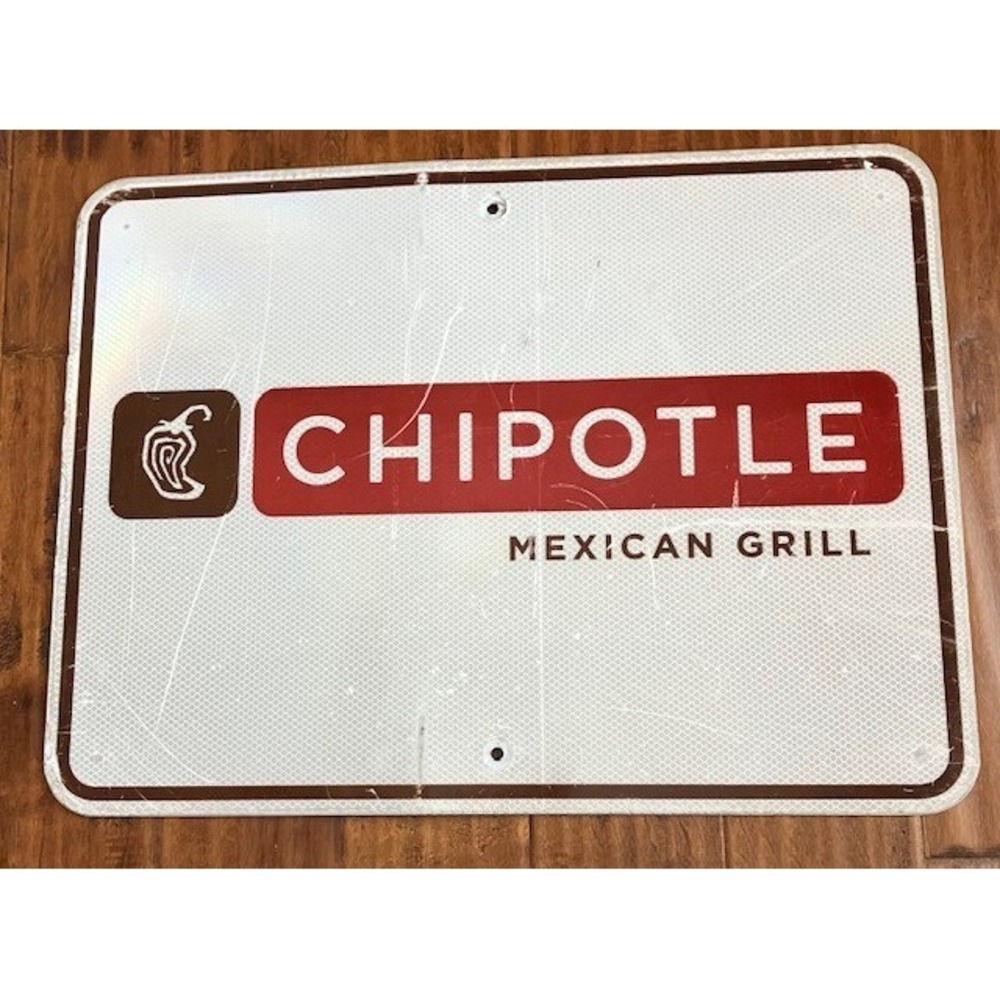 Chipotle Mexican Grill Restaurant Road Highway Exit Sign 18 x 24"  Aluminum